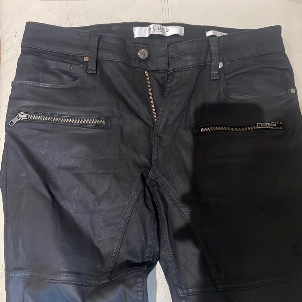 Black Guess Slim Tapered Jeans